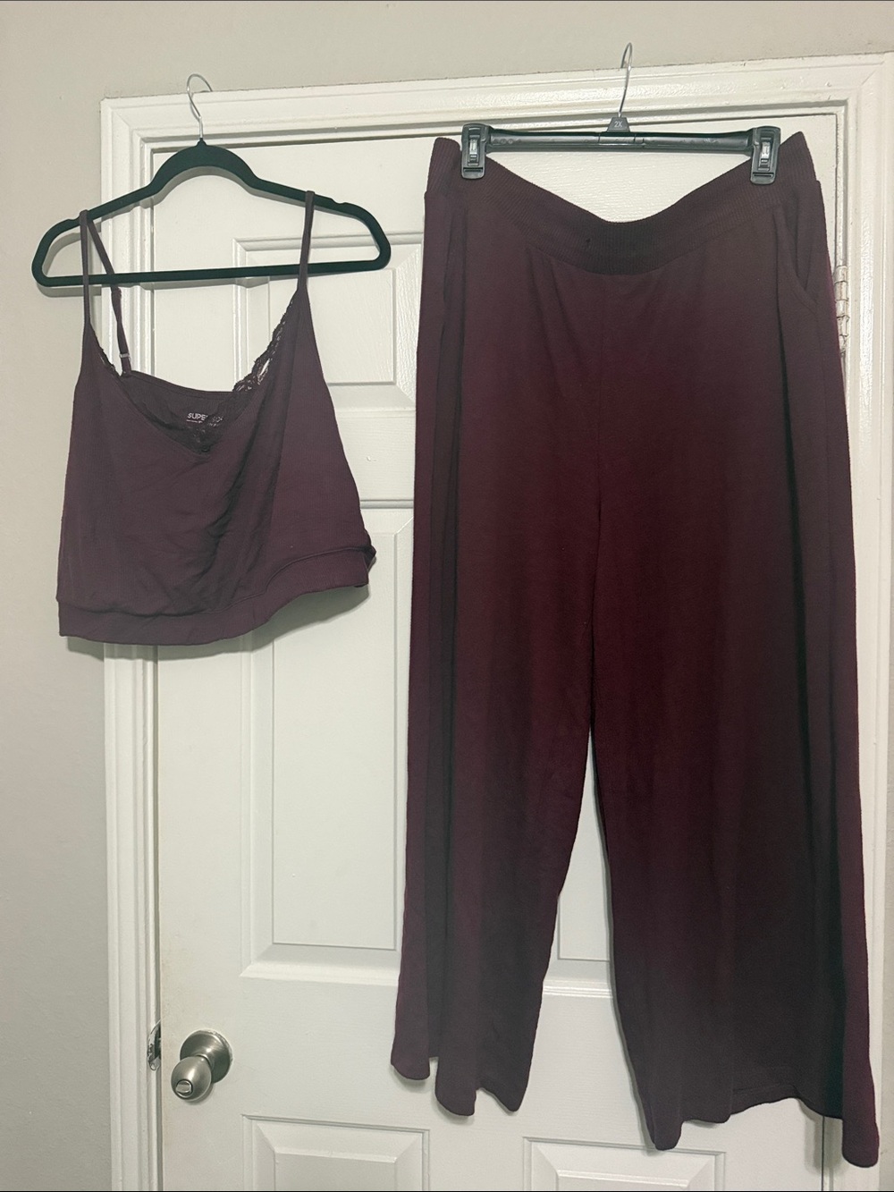 Torrid Wide-Leg Pants and Lace-Trim Cami Set - Burgundy (sold as is )